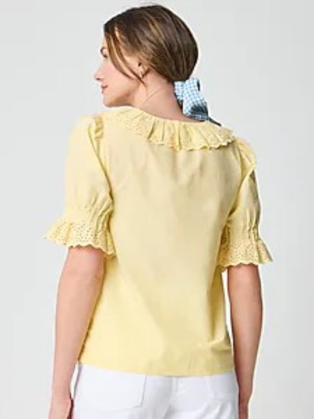 J. Crew Factory Eyelet Ruffle-front Top - Picture 3 of 5